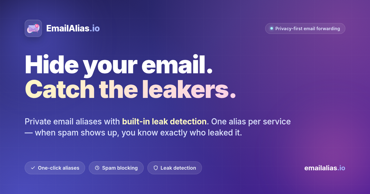 Create a Free EmailAlias Account — No Credit Card